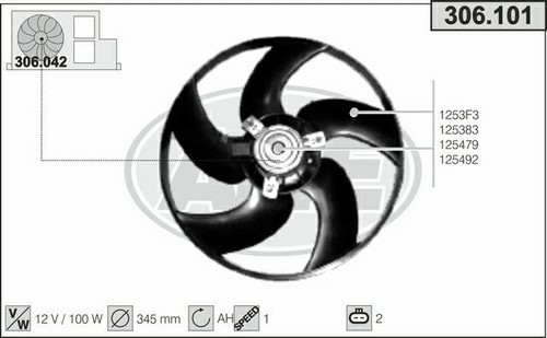 Ventola peugeot 206 1 6 - 206, 2d