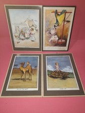 Lotto 4 Stampe a colori con cornice cartone e Vetro anni 30