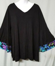  Top camicia nero multicolore