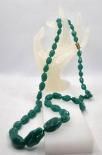 COLLANA VETRO VINTAGE  VERDE   MOLDED GLASS VINTAGE NECKLACE FLAPPER