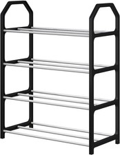 Scarpiera a 4 livelli in metallo, impilabile, 15-20 paia, per ingresso/garage