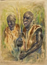 Acquerello 2 Guerrieri Africa