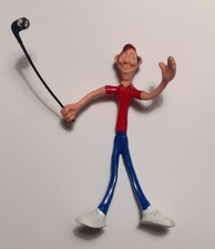 RARO PERSONAGGIO FLESSIBILE FLEXI alto 13 cm GOLFISTA GOLF marca Brabo Hong Kong