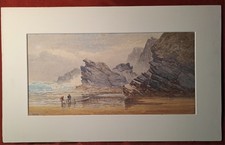Quadro Antico. Acquerello su carta, cm 36x58; Metà '800, Inglese; senza cornice
