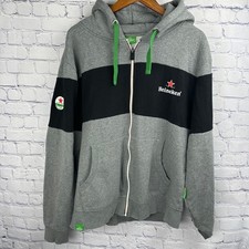 Heineken Giacca con Cappuccio Zip Grigio Nero Con Cappuccio Coulisse Uomo Tg XXL