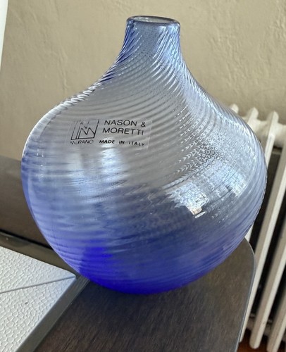 Vaso vetro blu nason - vetro,