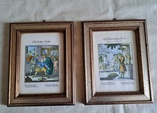 Coppia di stampe vintage con cornice cm 23 x 18