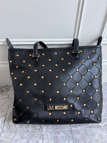 Love moschino black tote with - black,