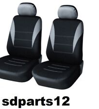 BMW VW Citroen Coprisedili Grigio e Nero Tessuto Leggero Coppia Fodere 