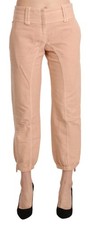 Ermanno Scervino Beige Vita Media Corto Cotone Pantaloni Donna Autentico