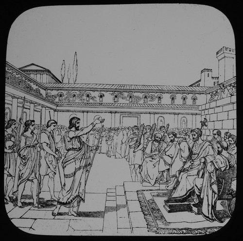 Antique magic lantern slide - magic,