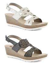 INBLU - SOTTOCOSTO  sandali Donna  estivi punta aperta Fibbia regolabili zeppa