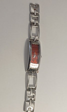 OROLOGIO DKNY LADY ACCIAIO USATO RETTANGOLARE CURVE' REF NY3164 QUADRANTE ROSSO.