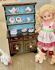 Cassettiera vintage PA olandese dipinta a mano funzionante include set da tè