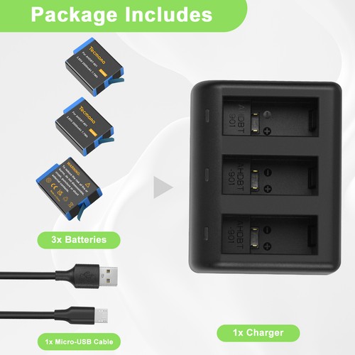 2000mah ahdbt 901 batteria - 3x, ahdbt-901