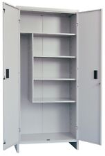 Armadio Porta scope Armadietto 60x40x179h in Metallo Lamiera Acciaio 2 Ante Kit