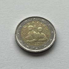 Moneta Commemorativa da 2 euro “GRAZIE” 2021-Covid. Con Errore di Conio. Rara