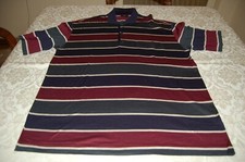 Nino Marino, Polo uomo, Righe Blu vinaccio verde, Filo scozia, tg XL Come Nuova