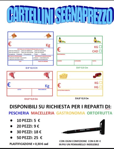 Cartellini segnaprezzi - cartellini,