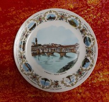 PIATTO CERAMICA VINTAGE SOUVENIR FIRENZE "MANIFATTURE E DECORAZIONI PORCELLANE"