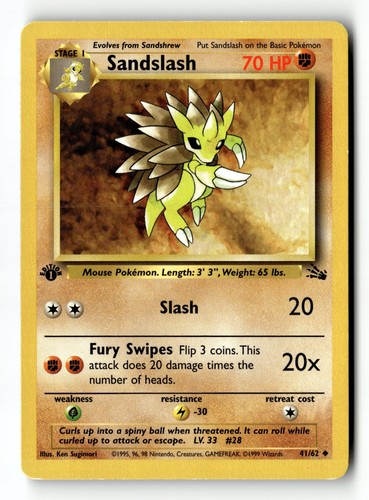 Pokemon card sandslash 1st - card,