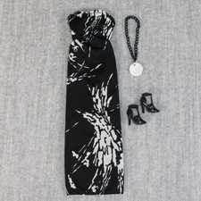 BARBIE MATTEL bambola vintage moda anni 80 miglior acquisto #3634 nero maxi abito ed extra