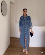 ZARA Z1975 ABITO MIDI DENIM