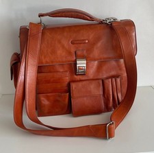 Professionale  stupenda pelle  colore cognac blue Square borsa cartella Piquadro