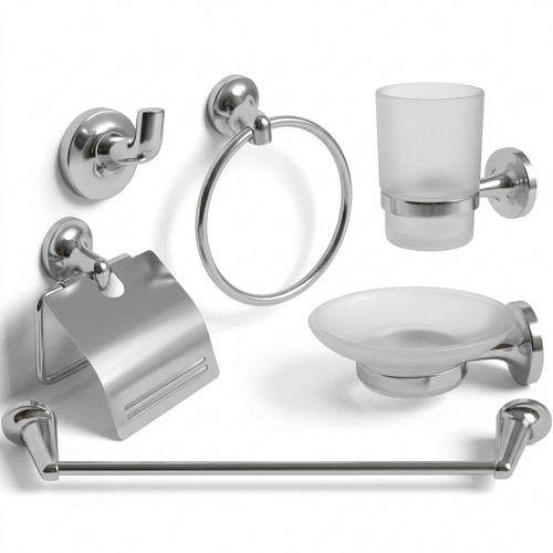 Set bagno pezzi cromato - da,
