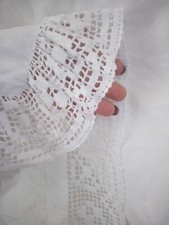 Lenzuolo vintage in cotone fatto a mano con pizzo