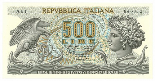 500 lire biglietto stato - lire, di