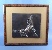 Quadro altorilievo cavallo bronzo scultura firmata Messina vintage anni 70