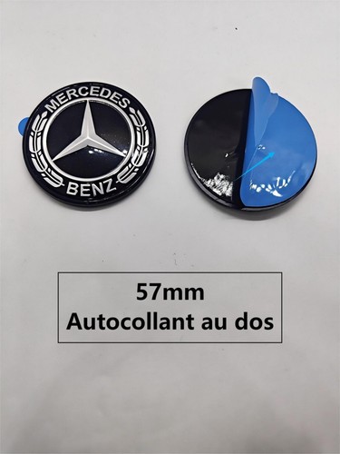 Logo capot plat mercedes noir - logo,
