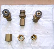 3 RACCORDI ATTACCHI OTTONE ACCESSORI EPOCA PER  ARIA COMPRESSA (VEDI FOTO MISURE