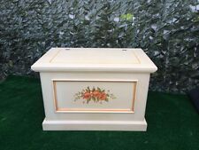 CASSAPANCA BAULE  DECORATA A MANO DIPINTA AVORIO PATINATO