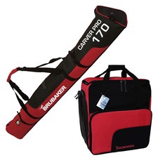 BRUBAKER Carver Pro set: borsa porta scarponi e sacca sci 170/190cm nero rosso