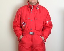 tuta da sci donna retrò tuta da neve taglia 44 M-L onesi pezzo unico rosa fluo