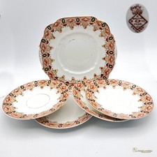 Set servizio di 4 Piatti + Vassoio vintage in porcellana bianca inglese antichi