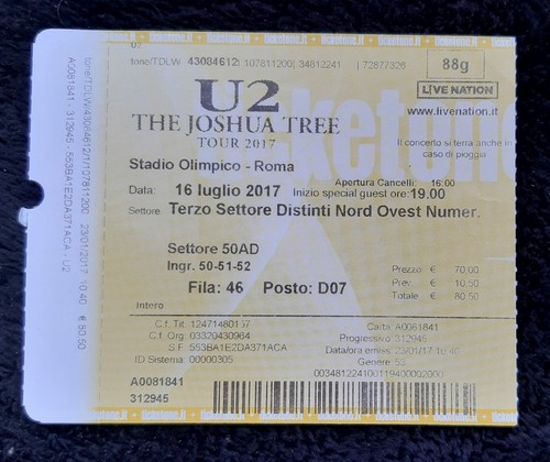 Ticket billet used place - billet,