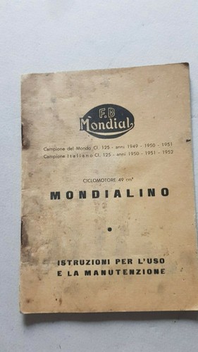 Mondialino 1955 manuale uso - mondialino,