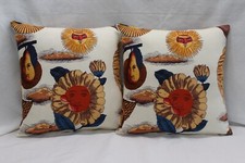 Coppia di fodere con tessuto canvas vintage 12 soli 12 mesi Fornasetti