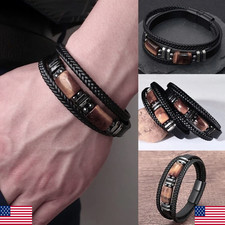Bracciale Uomo Pelle Nero