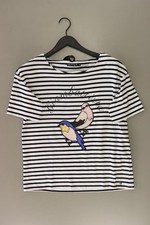 Jette camicia per le signore taglia 36, S rigato con paillette bianco di cotone