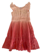 DERHY KIDS vestito abito cotone gonna ampia ricamato bimba bambina 4 5 6 anni