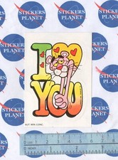 ADESIVO STICKER VINTAGE AUTOCOLLANT AUFKLEBER PANTERA ROSA I LOVE YOU