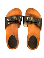 Sandali Chanel CC logo fibbia