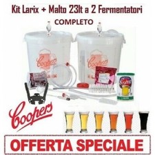 KIT DI FERMENTAZIONE BIRRA "LARIX" COOPERS+ MALTO X 23LT+2 FERMENTATORI OFFERTA