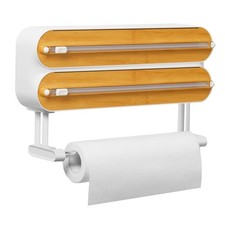 Porta Rotolo Da Cucina Da Parete per 3 Rotoli - Dispenser Pellicola E Alluminio 