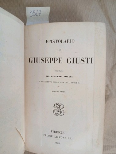 Epistolario giuseppe giusti - giuseppe,