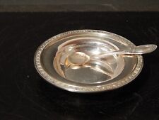 ANTICA STILE IMPERO SALIERA PORTA SALE IN ARGENTO 800 CON CUCCHIAINO